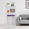 4 Tier Bathroom Storage Cabinet 2 Door Cupboard Free Standing Rack Unit White