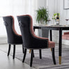 Set of 2 Velvet Upholstered Dining Chairs Wing Back Armchair Dining Room Kitchen
