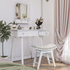 Dressing Chair Wooden Make-Up Stool Bedroom Vanity Bench With Sponge