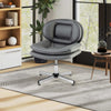 Upholstered Computer Chair Modern Swivel Armless Task Chairs-Grey