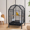 Metal Bird Cage Play Top Rolling Parrot Cage with Stand for Cockatiel Parakeets