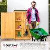 Wooden outdoor garden cabinet utility storage tools XXL shelf box shed flat roof