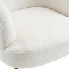 White Teddy Sherpa Upholstered Tub Accent Chair Barrel Chair Occasional Armchair