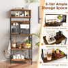 Multifunctional Coffee Bar Station Kitchen Bakers Rack-Brown
