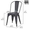 Set of 4 Dining Chairs Side Metal Industrial Kitchen Chair Tolix Stackable Black
