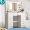Vanity Table Makeup Dressing Desk Set with Large Dimmable 10 LED Lights Mirror