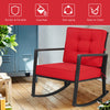Outdoor Wicker Rocking Chair Heavy-Duty Steel Frame Patio Rattan Rocker Chair