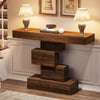Rustic Console Table, 108cm Slim Wood Sofa Side Table Behind Couch for Hallway