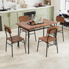 Dining Table Set Rectangular 4 Chairs Industrial Kitchen Furniture Storage Units