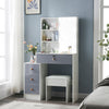 Modern Dressing Table Vanity Set with LED Mirror Cabinet Stool 4 Drawers Gift UK