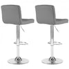 2x Chrome & Height Adjust Swivel Faux Leather Kitchen Breakfast Bar Stool