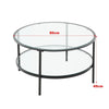 Contemporary Coffee Table 2-Tier Glass Center Table Large Side Table Living Room