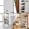 Plastic Shoe Shelf Stackable Space Saving Storage, 5 Tier for Closet Entryway