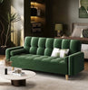 Convertible Velvet Sofa Bed – 3 Seater Futon with Adjustable Back & Pillows