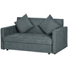 Convertible 2 Seater Sofa Bed with 2 Cushions Storage for Living Room Dark Grey
