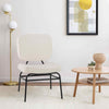 Modern Side Chair Bedroom Reading Accent Chair Adjustable Foot Pads-White