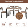 Modern Dining Table 4 Chairs Set Metal Frame Kitchen Home Bar Bistro Grey/Brown