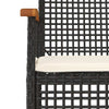 Camerina 7 Piece Garden Dining Set with Cushions Black Poly Rattan,Patio C7D2