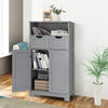 Bathroom Floor Cabinet Free Standing Storage Cupboard-Grey