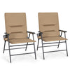 2PCS Padded Folding Chair Portable Camping Chair Outdoor Garden Dining Chair