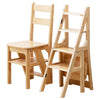 4 Steps Ladder Folding Step Ladder Chair, Bamboo Stool for Storage & Decoration
