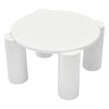 White Round Coffee Table Wooden Painted Coffee Table with 4 Legs for Living Room
