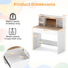 Student Writing Table Kids Study Desk with Charging Station-White