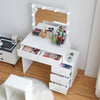 LED Light Vanity Dressing Table Set Bedroom Makeup Desk With Mirror Drawer Stool