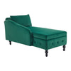 Upholstered Chaise Lounge Indoor Lounge Sofa with Right Armrest & Storage, Green