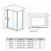 Black Shower Enclosure And Tray Sliding Door Wet Room Cubicle 8mm Nano Glass