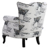 Butterfly Fabric Armchair Queen Anne Style High Back Wingback Chair Sofa Lounge