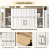 Kitchen Island, Storage Cabinet with Sliding Doors, Drawers, Castors 110x42x90cm