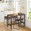 Set of 2 Bar Stool Vintage Rustic Kitchen Pub Bar Chairs High Back Sunken Seat