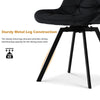 2x360° Swivel Dining Chairs Velvet Padded Seat Dining Room Kitchen Black