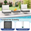 3 Pieces PE Rattan Conversation Set Patio Furniture Set White