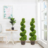 2X Realistic Potted Topiary Trees Artificial Boxwood Fake Grass Plant Tree Ball