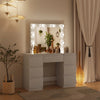 Vanity Dressing Table with LED Lights – Large Mirror & 7 Drawers Makeup Desk for