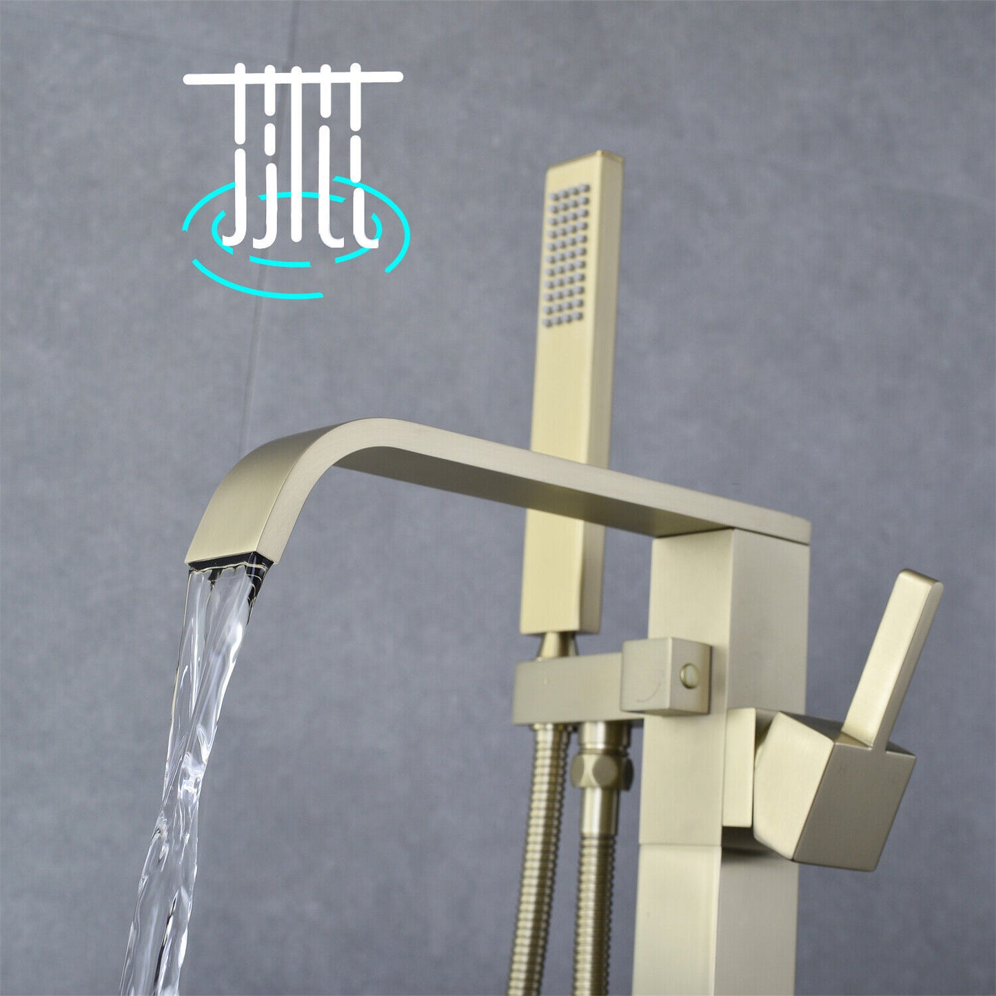 Brass Bathroom Bathtub Mixer Taps Bath Filler Spout And Handheld Shower Set UK