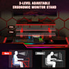 Corner Gaming Desk w/ Adjustable Monitor Stand Cup Holder Red