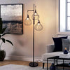 Industrial Floor Lamp Standing Lamp with Wire Cage Lampshade for Living Room