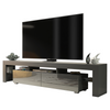 Modern 200cm TV Unit I Grey Cabinet Stand with Storage I High Gloss Doors