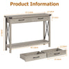 Console Table Industrial Entryway Table with Drawers and Open Storage Shelf