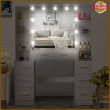 Large Dressing Table W/11 LED Light Mirror,7 Drawer, ShelvesVanity Makeup Desk