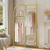 Heavy Duty Garment Rack Double Gold Adjustable Clothes Rail Stand Corner Display