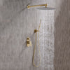 Bathroom Shower System Brass Rainfall Mixer Set Bath Tap Faucet Kit Brushed Gold