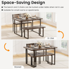 Dining Table Set Rectangular Bench 2 Chairs Industrial Kitchen Space Saving Home