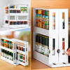 Rotating Jars Spice Rack Kitchen Seasoning Storage Cupboard Cabinet Organizer