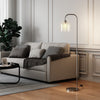 Modern Tall LED Floor Lamp Reading Standing Lamp with Glass Lampshade Lamp