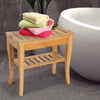 Slatted Natural Bamboo Wood Bathroom Shower Stool Bench Seat Shoe Rack Shelf