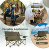 Folding Oversized 2 Person Outdoor Loveseat with Adjustable Armrests-Green